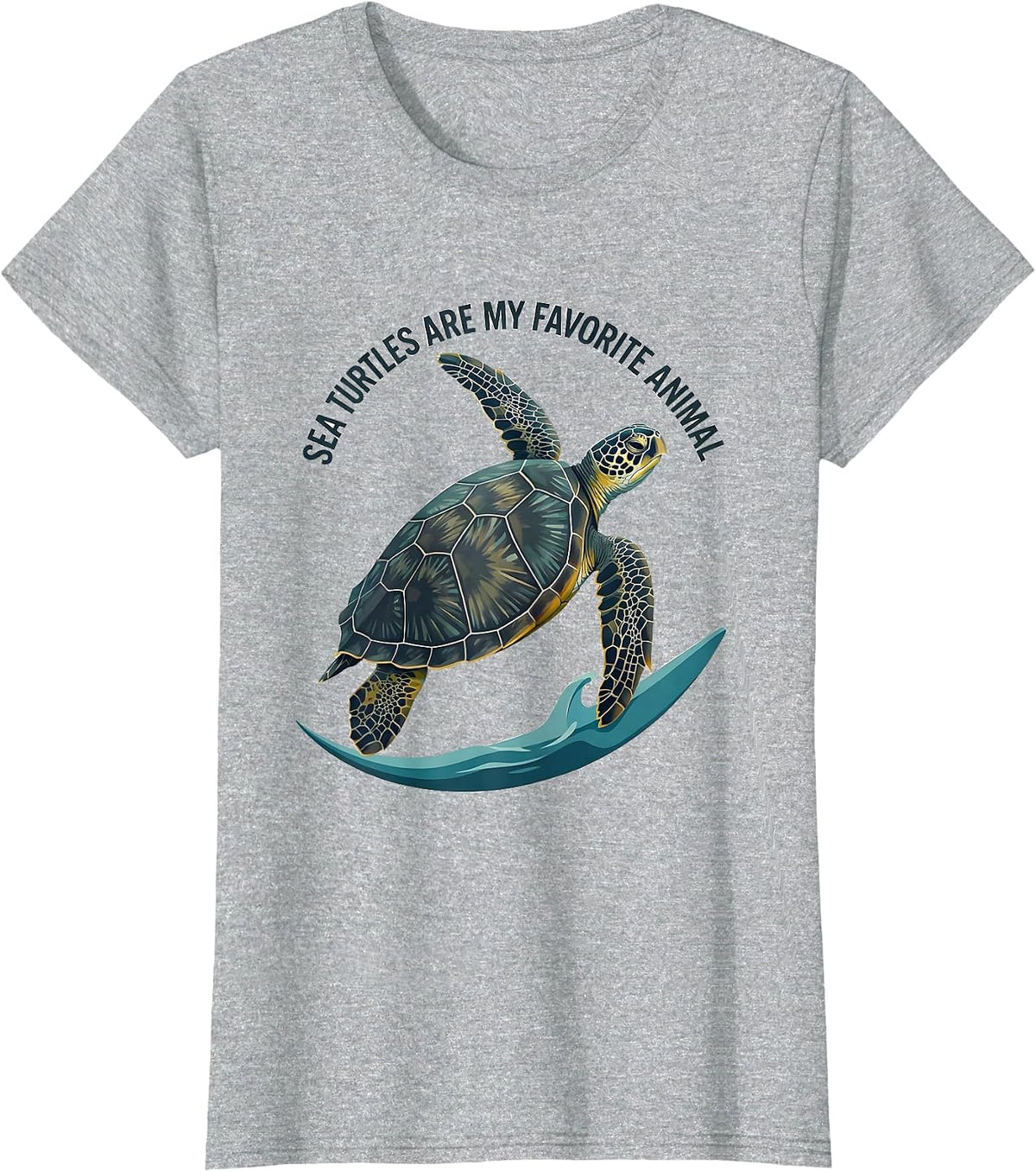 Women's Sea Turtles Are My Favorite Animal Midcentury Modern Ocean T-Shirt - Heather Grey