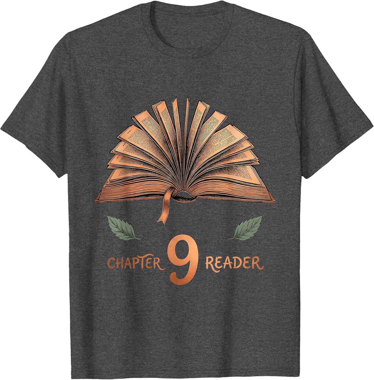 Men's Chapter 9 Reader Boho Typography Bookworm Birthday Gift T-Shirt - Dark Heather Grey