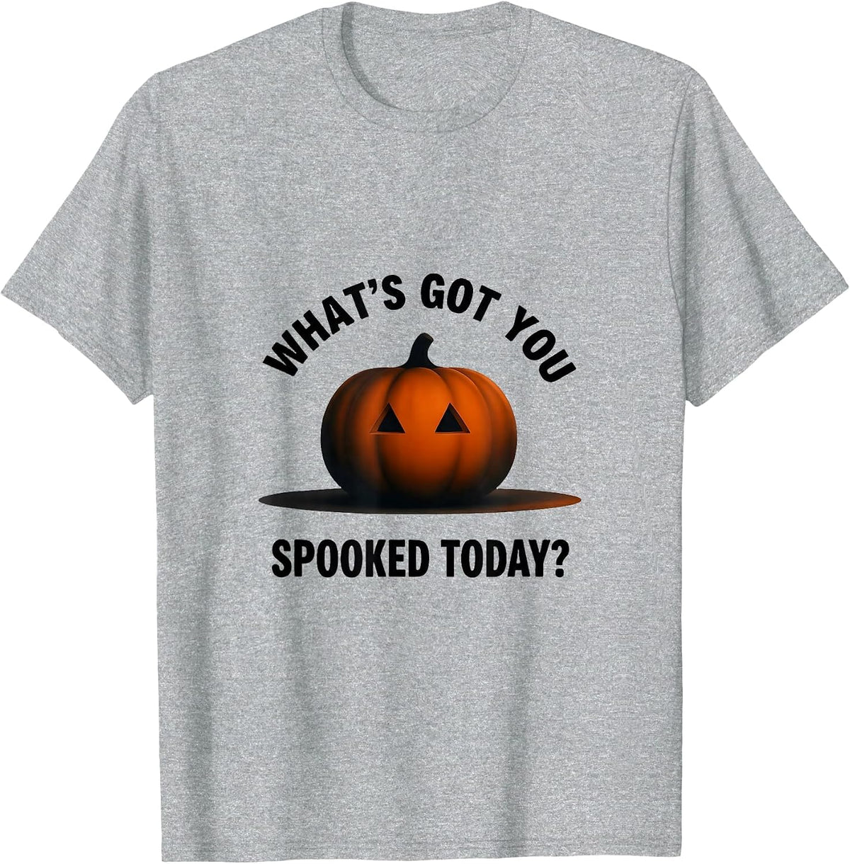 Men's What's Got You Spooked Today Minimalist Halloween School T-Shirt - Heather Grey