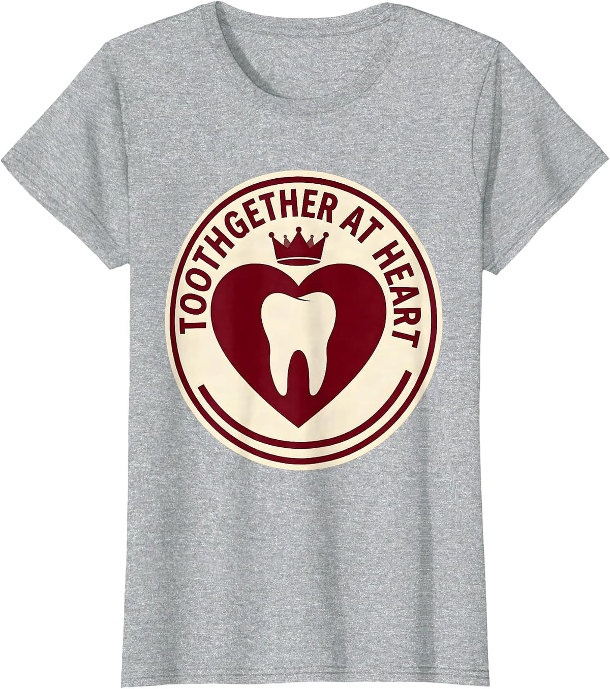 Toothgether At Heart Funny Dental Valentine Dentist T-Shirt - Heather Grey