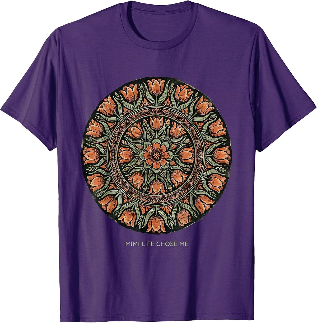 Mimi Life Chose Me Grandma Design T-Shirt - Purple