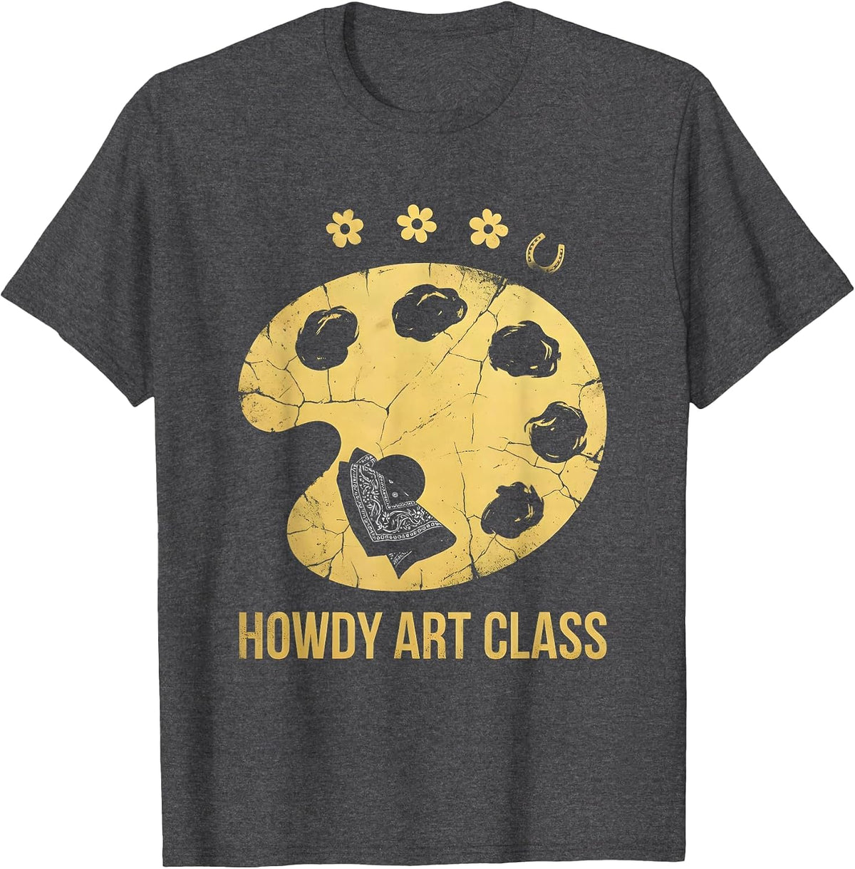 Howdy Art Class Boho Western Grade-Level Teacher T-Shirt - Dark Heather Grey
