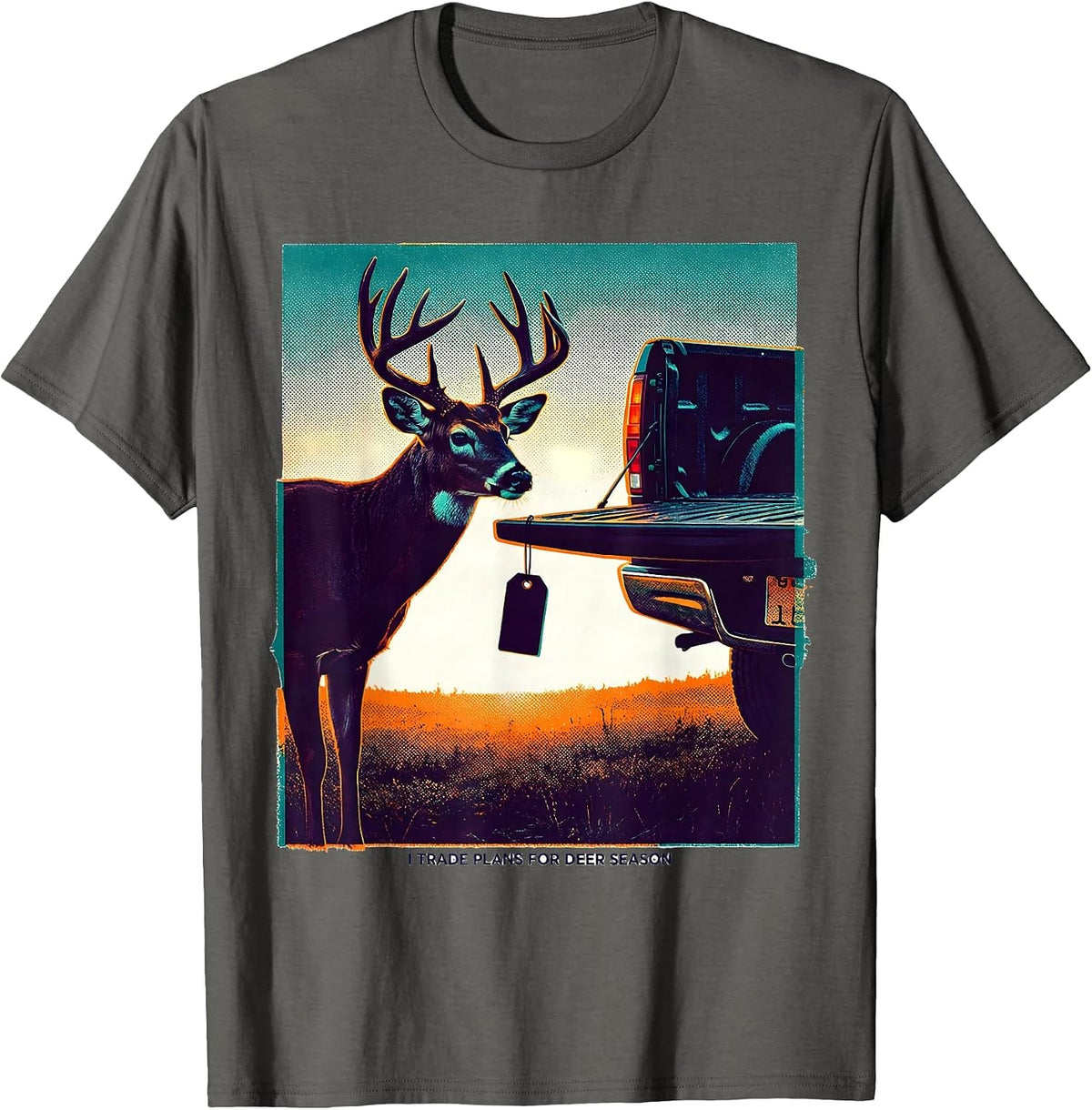 Men's I Trade Plans For Deer Season Funny Hunting Dad Deer Hunter T-Shirt - Asphalt Grey
