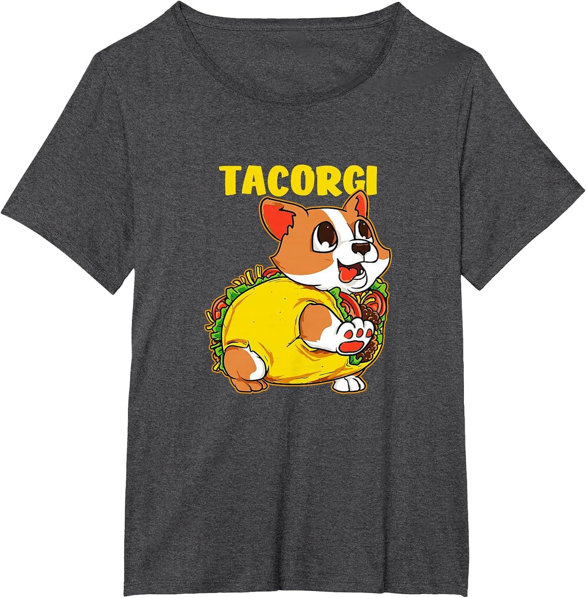 Corgi Dog and Taco Tacorgi Funny Corgi Puppy T-Shirt - Dark Heather Grey