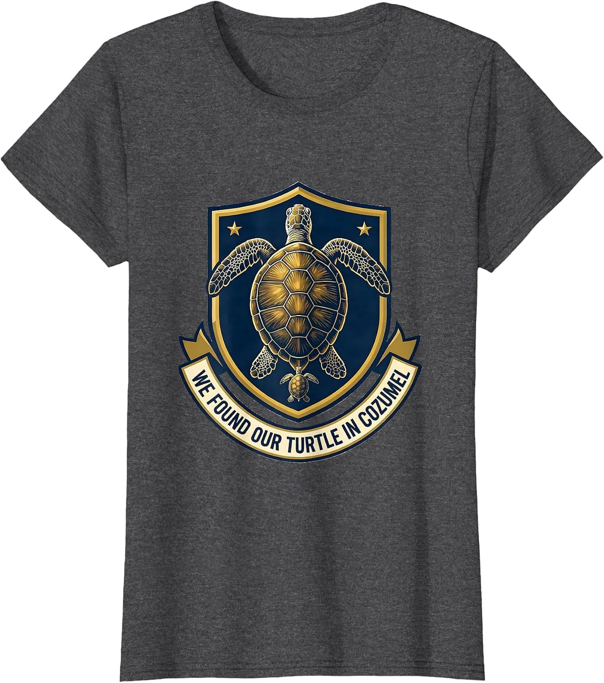 Women's We Found Our Turtle In Cozumel Sea Turtle Ocean Animal Lover T-Shirt - Dark Heather Grey