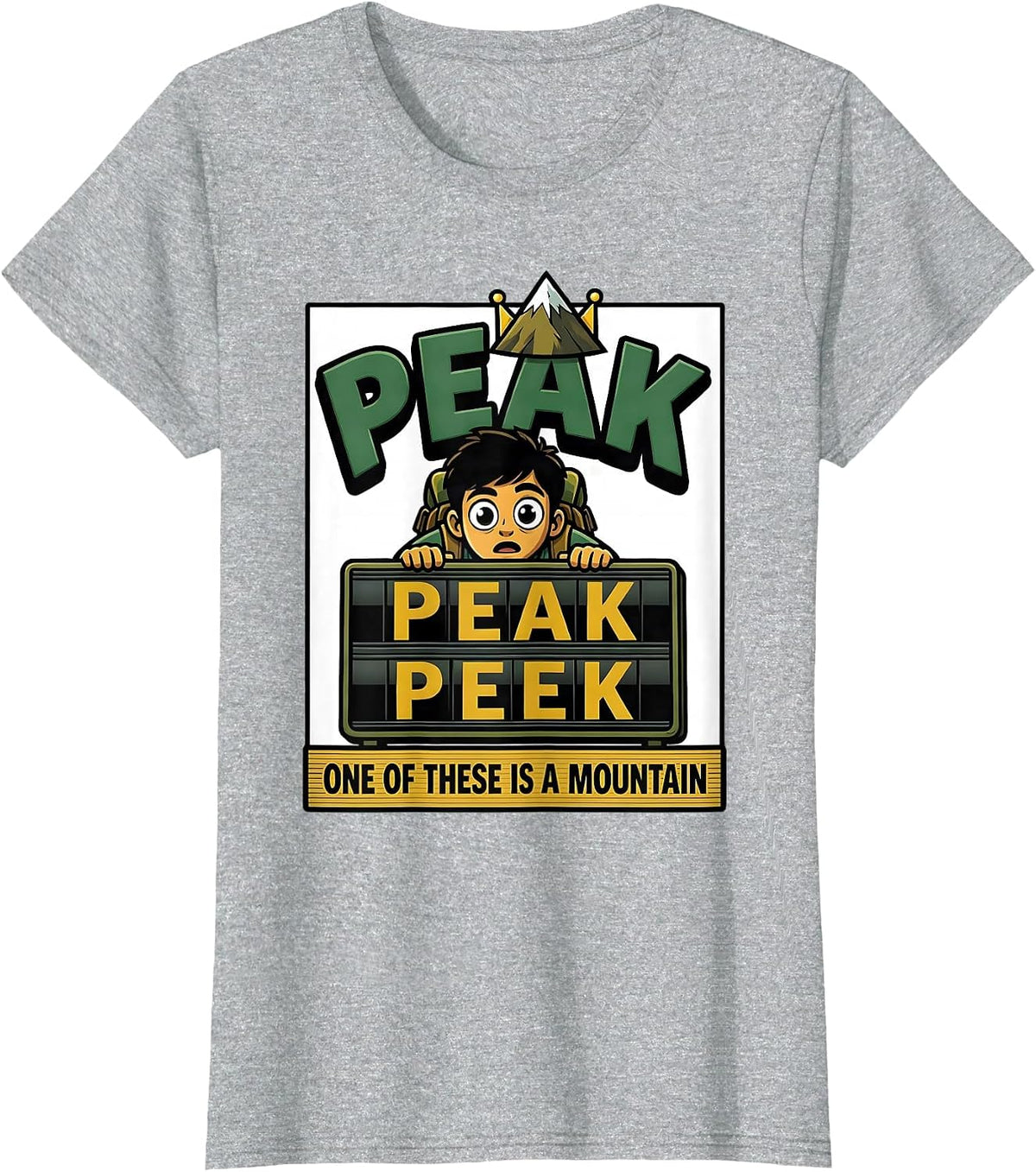 Women's Peak Peek One Of These Is A Mountain Funny Grammar Teacher T-Shirt - Heather Grey