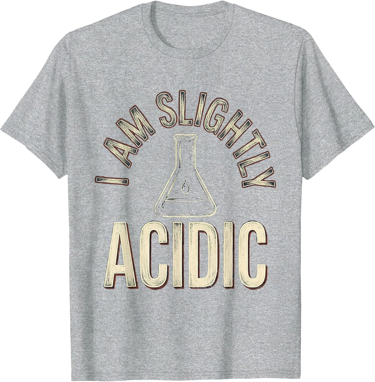 Men's I Am Slightly Acidic Vintage Science Humor Chemistry Gift T-Shirt - Heather Grey