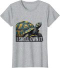 I Shell Own It Midcentury Modern Turtle Lover Pet Owner T-Shirt - Heather Grey