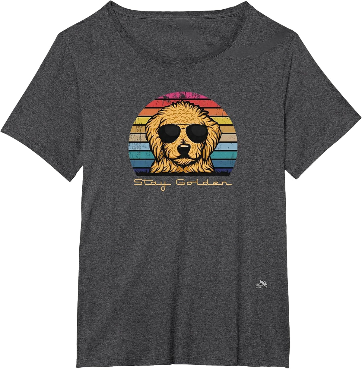 Stay Golden - Dood Doodle Goldendoodle T-Shirt - Dark Heather Grey