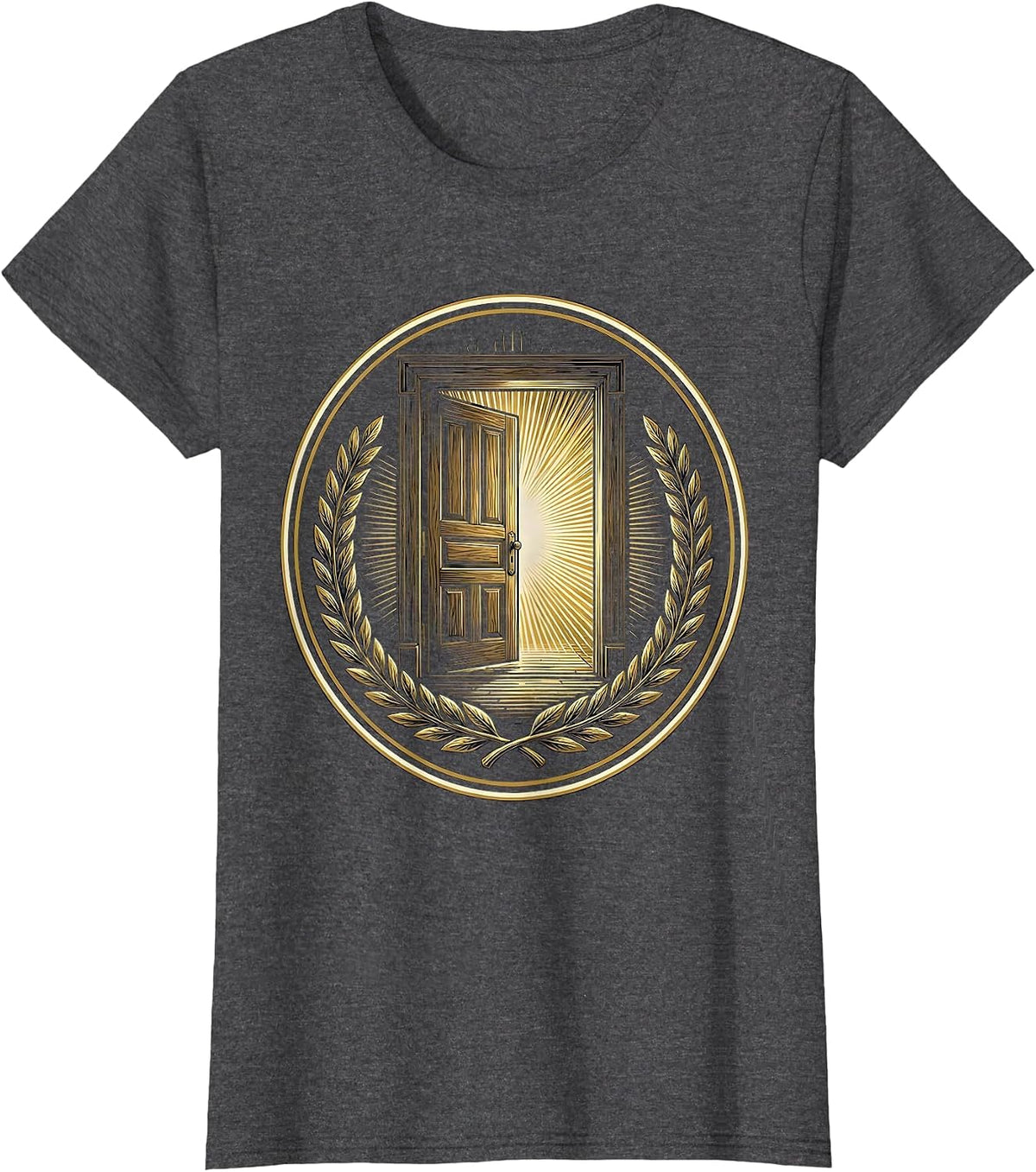 Women's School Counselor Open Door Light Illustration T-Shirt - Dark Heather Grey