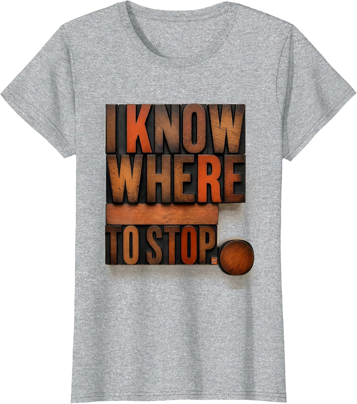 Women's I Know Where To Stop Funny Grammar Teacher Punctuation Humor T-Shirt - Heather Grey