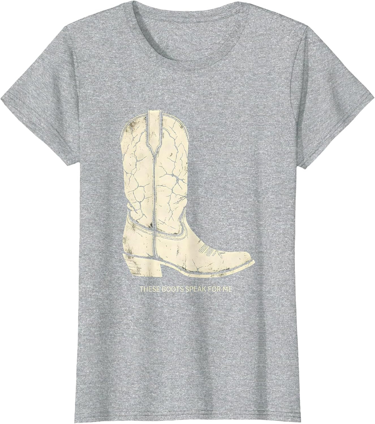 Women's These Boots Speak For Me Boho Western Country Music Fan T-Shirt - Heather Grey
