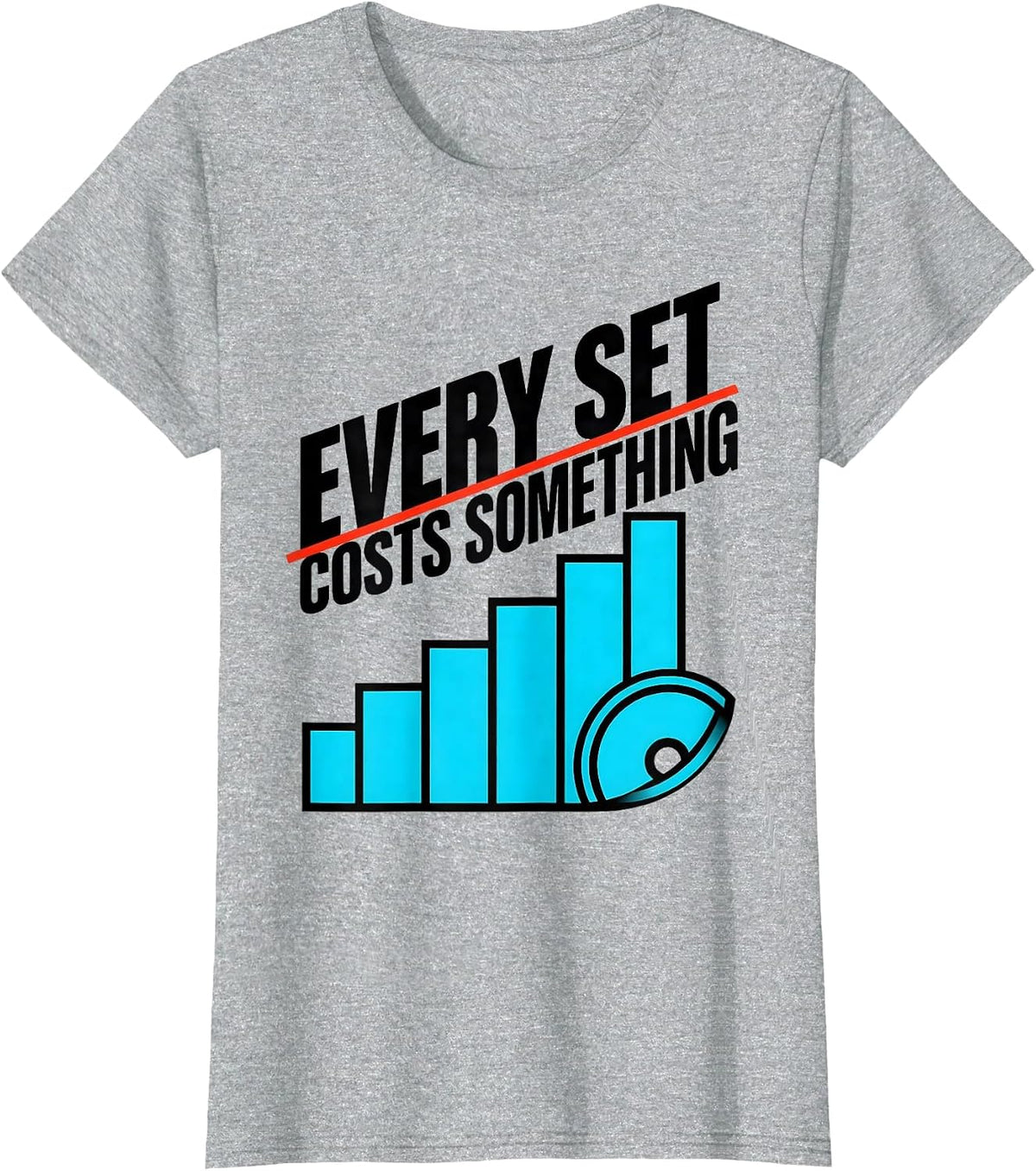 Every Set Costs Something Funny Gym Workout Weightlifting T-Shirt - Heather Grey