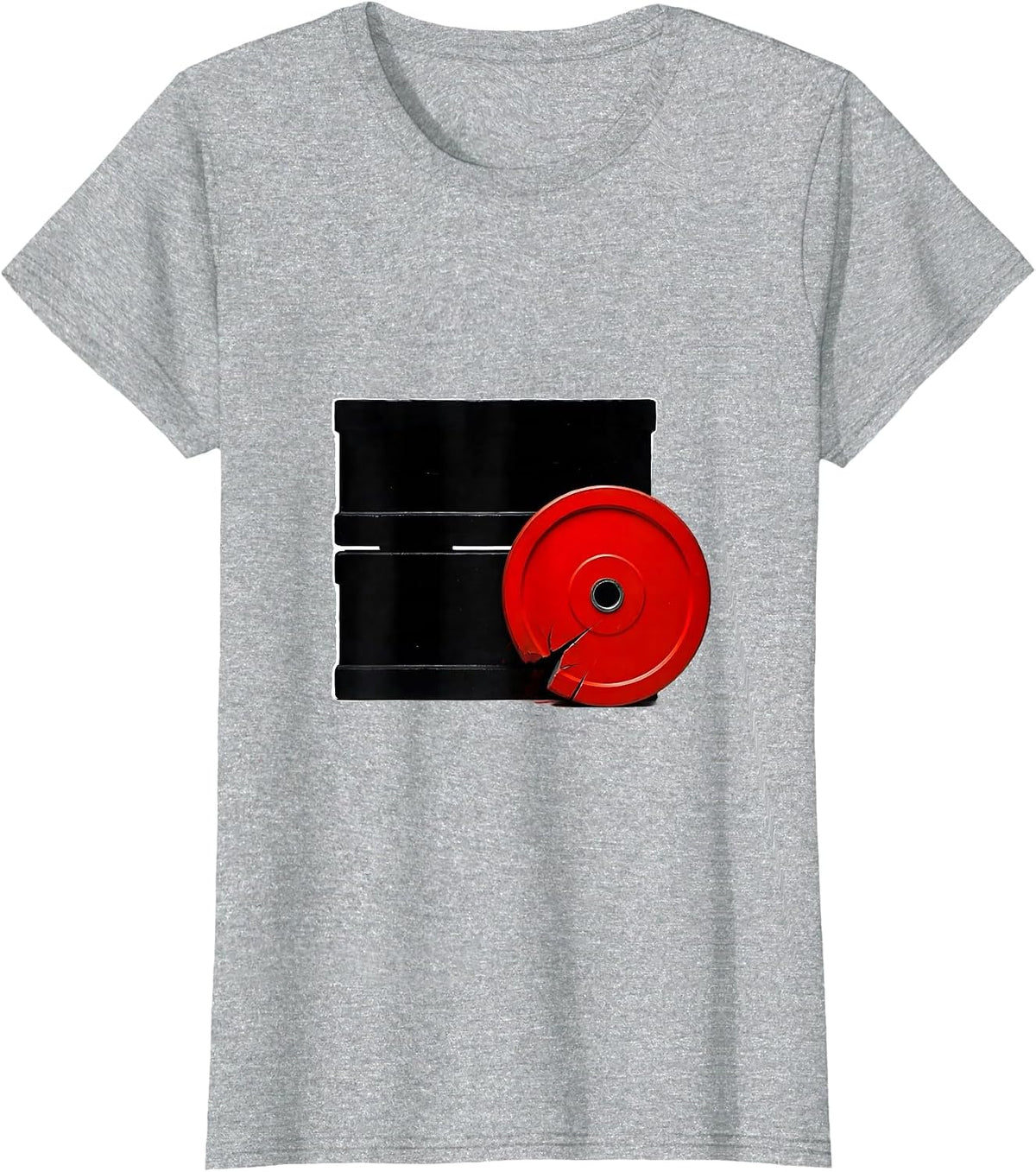 Women's Heavy Weight Plate List Brutalist Gym Humor Christmas T-Shirt - Heather Grey