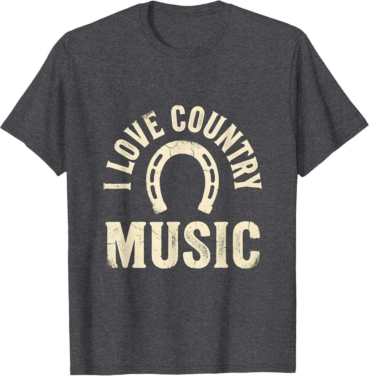 I Love Country Music Boho Western Mono Fan Pride T-Shirt - Dark Heather Grey