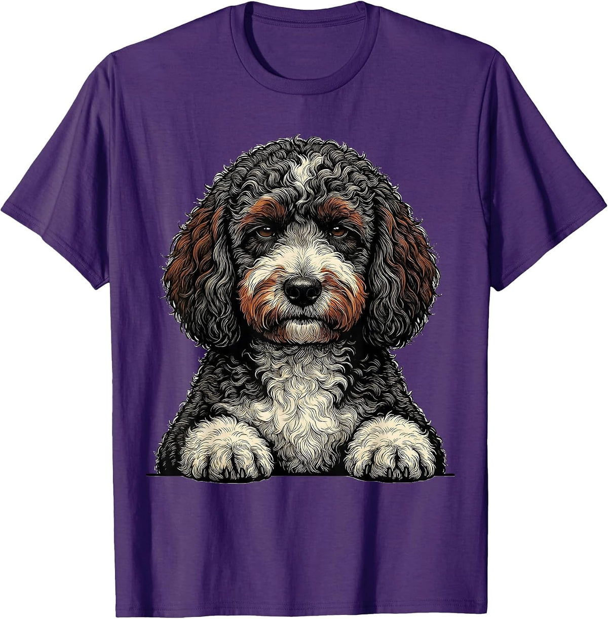 Men's Bernedoodle Unimpressed Face Funny Dog Lover Gift T-Shirt - Purple