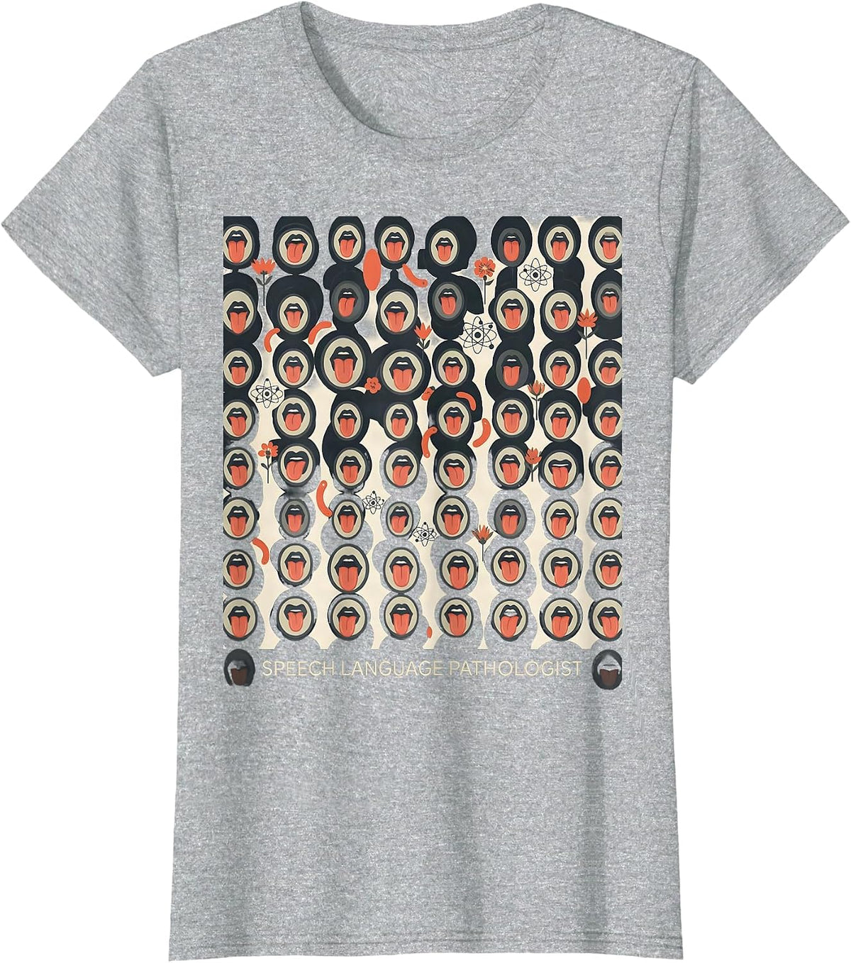 Speech Language Pathologist Midcentury Modern SLP Retro T-Shirt - Heather Grey