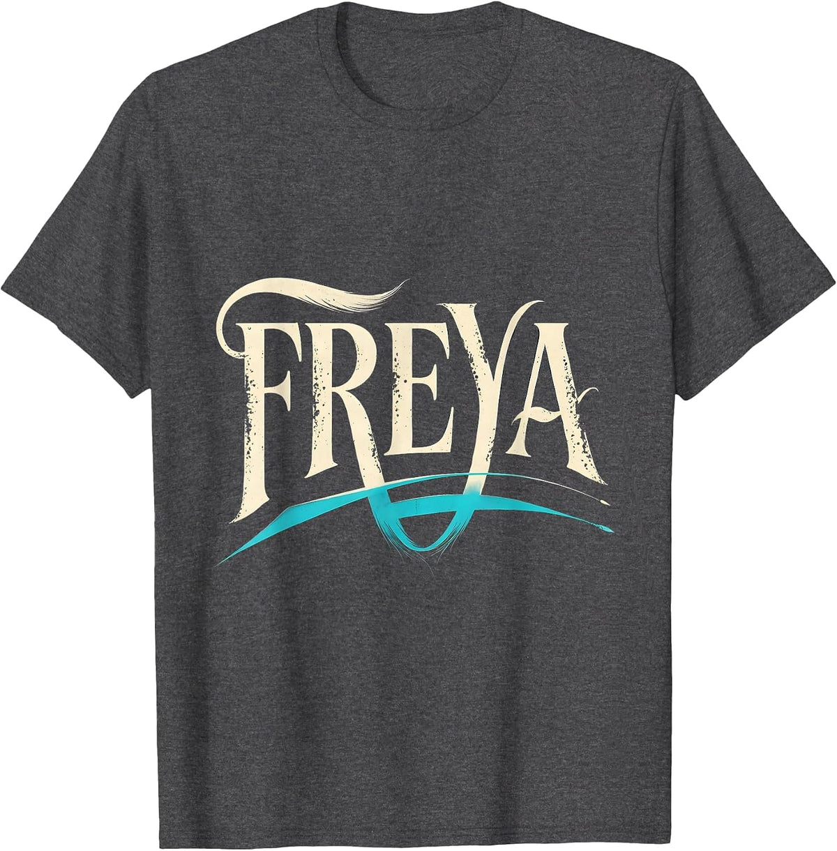 Freya Retro Personalized Name Vintage Western Cowgirl T-Shirt - Dark Heather Grey