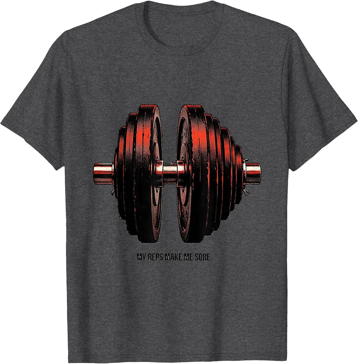Men's My Reps Make Me Sore Funny Gym Workout Weightlifting Humor T-Shirt - Dark Heather Grey