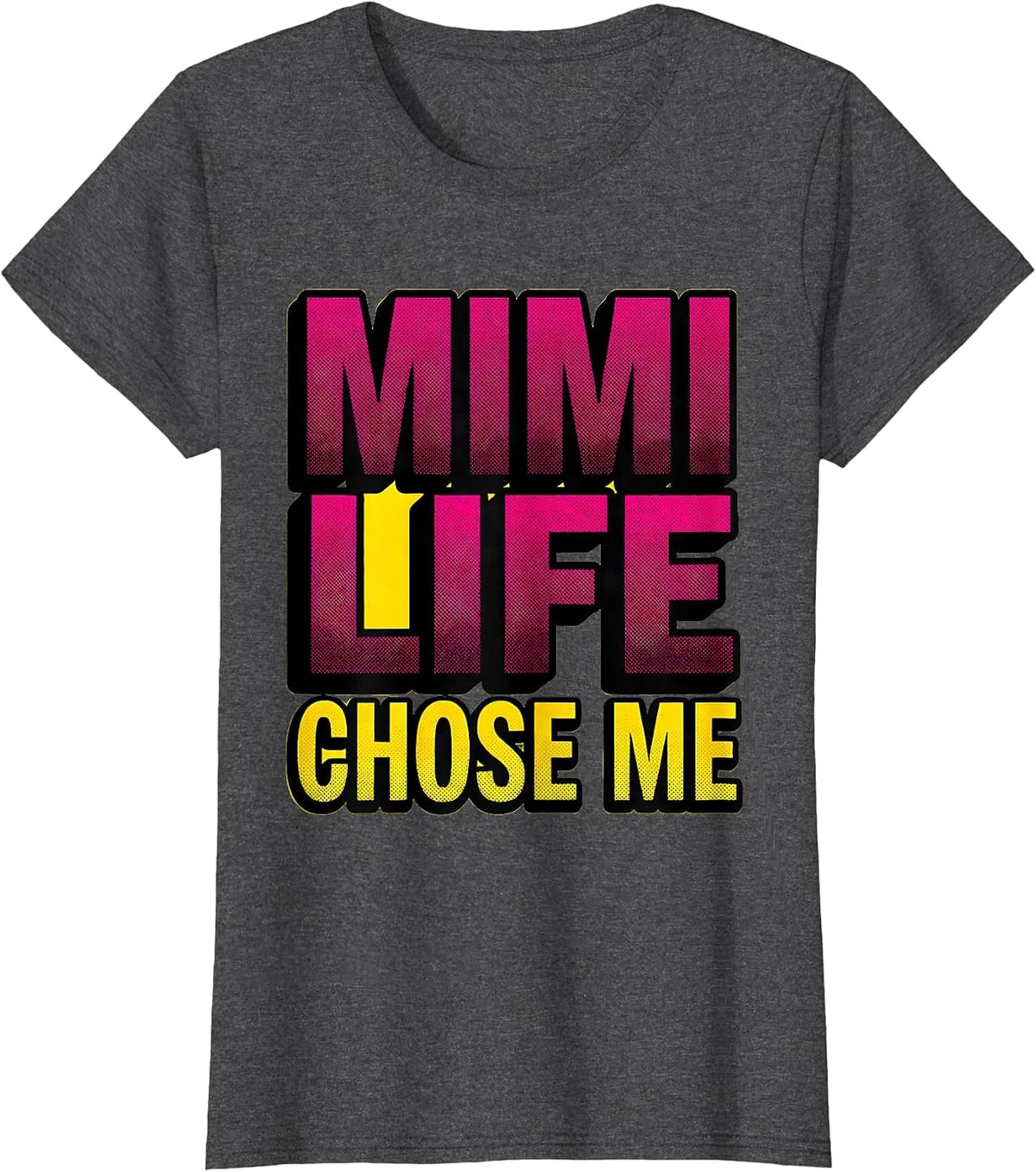 Women's Mimi Life Chose Me Grandma Design T-Shirt - Dark Heather Grey
