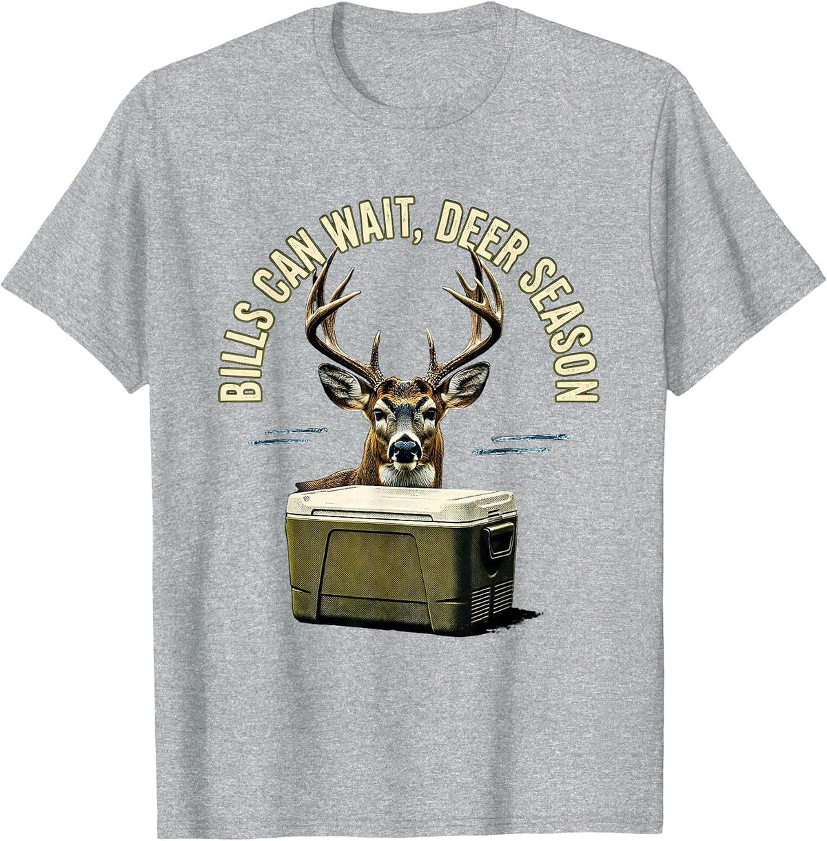 Men's Bills Can Wait Deer Season Funny Hunting Dad Gift T-Shirt - Heather Grey