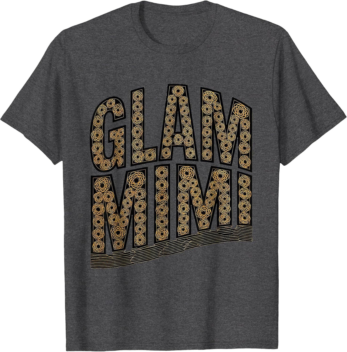 Men's Glam Mimi Leopard Cheetah Animal Print Typography Gift T-Shirt - Dark Heather Grey