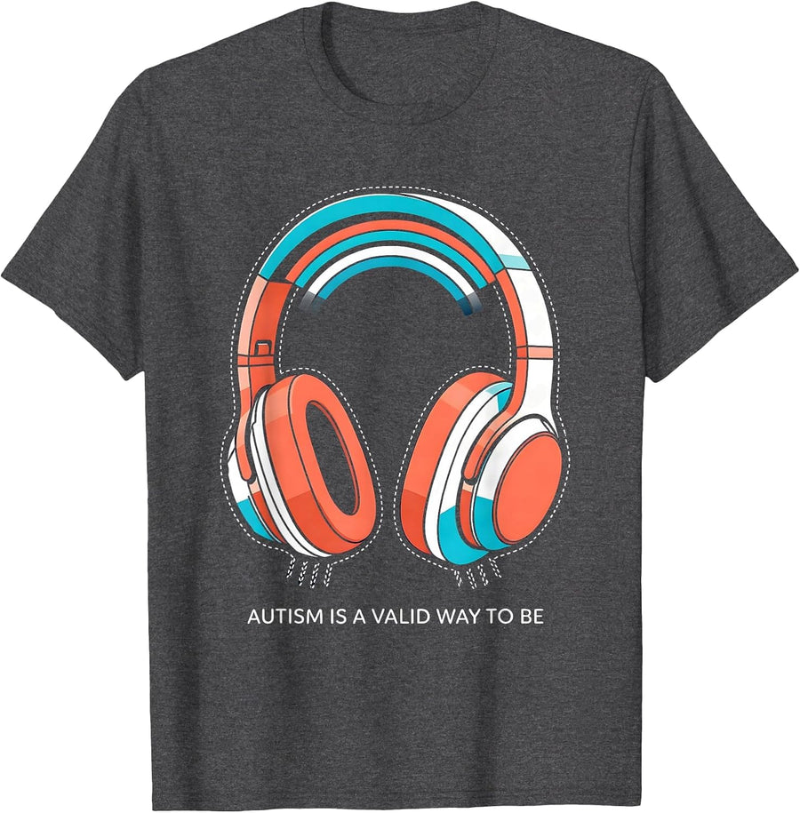 Men's Autism Is A Valid Way To Be Bold Neurodiversity Awareness T-Shirt - Dark Heather Grey