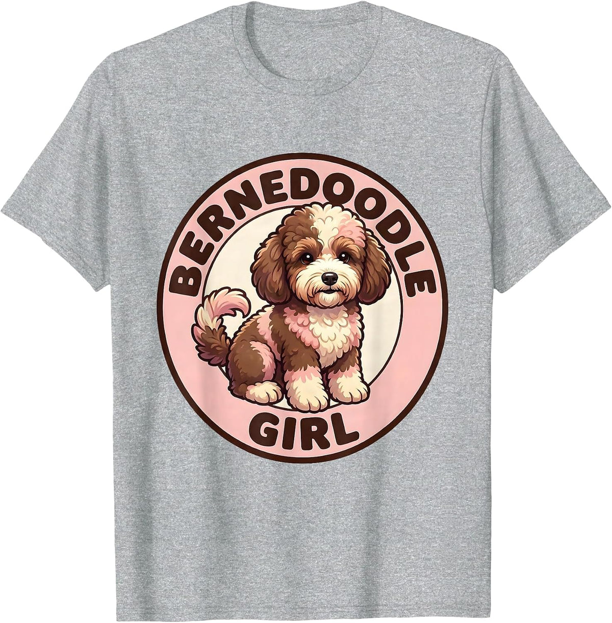 Men's Bernedoodle Girl Cute Kawaii Dog Lover Breed Pride T-Shirt - Heather Grey