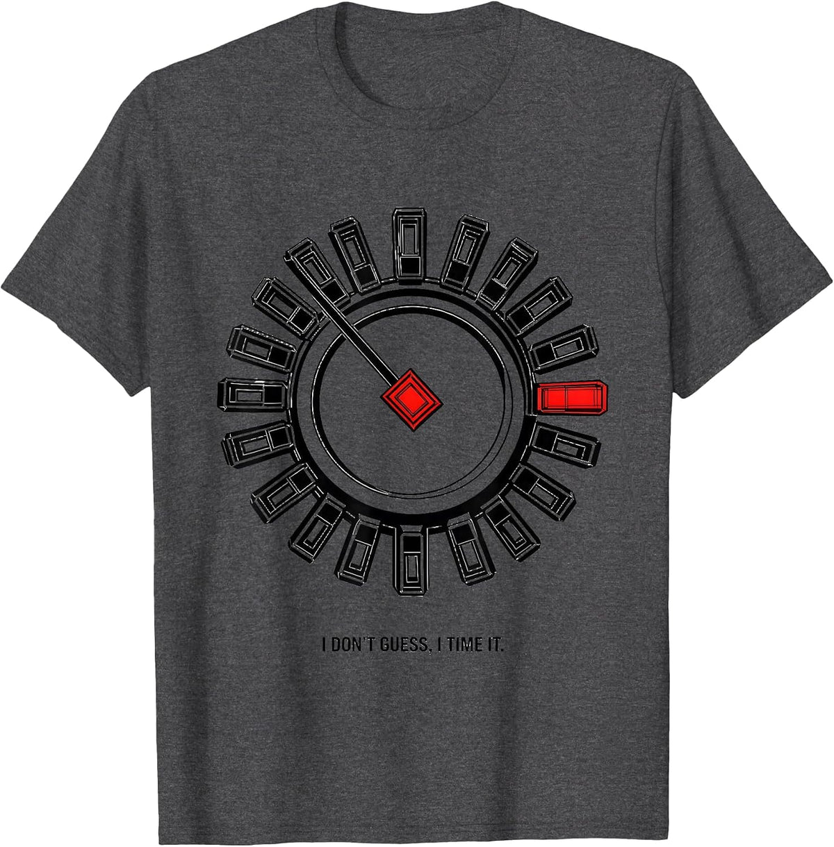 Men's I Don't Guess, I Time It Funny Mechanic Gift Auto Technician T-Shirt - Dark Heather Grey