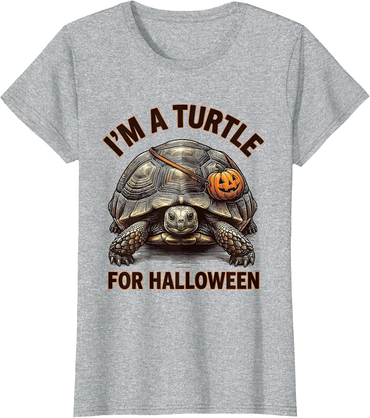 Women's I'm A Turtle For Halloween Funny Turtle Shell Costume Kids T-Shirt - Heather Grey