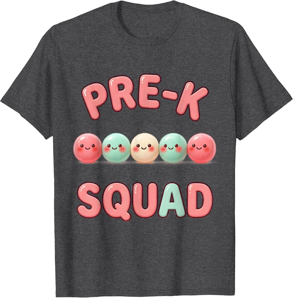 Pre-K Squad Cute Kawaii Preschool Teacher Back To School T-Shirt - Dark Heather Grey