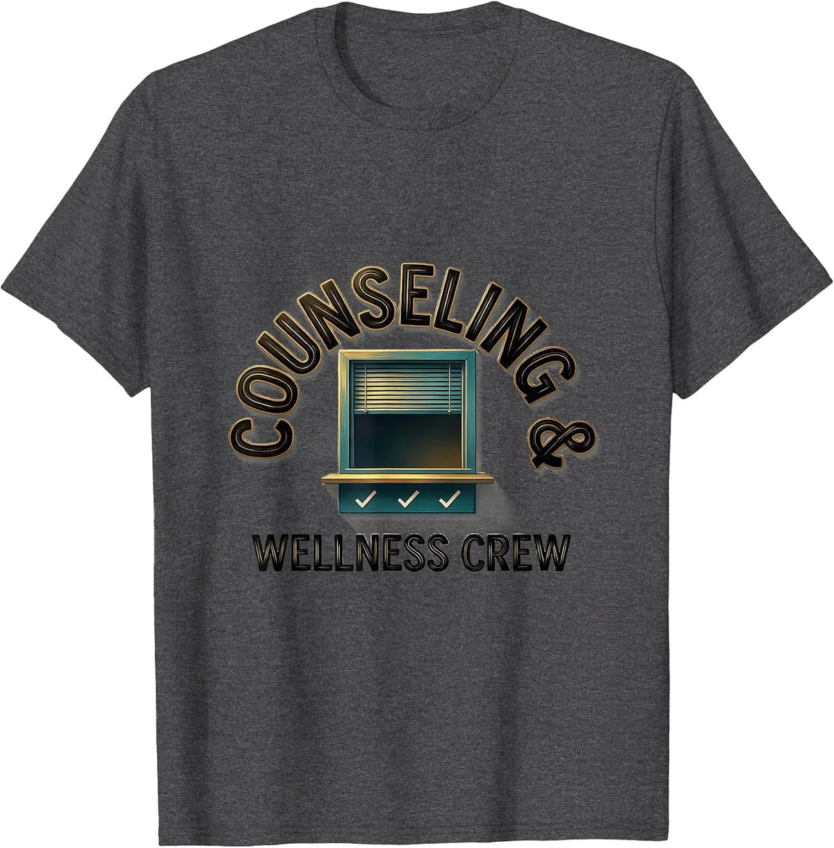 Men's Counseling Wellness Crew Sign Painter School Counselor T-Shirt - Dark Heather Grey