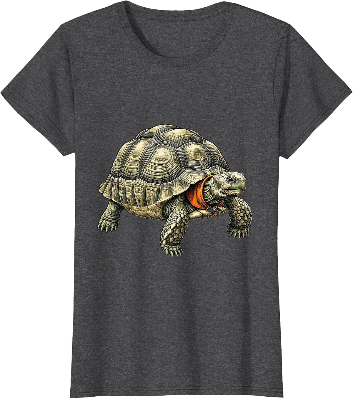 Women's Realistic Turtle Halloween Costume Dress-Up Animal Lover T-Shirt - Dark Heather Grey