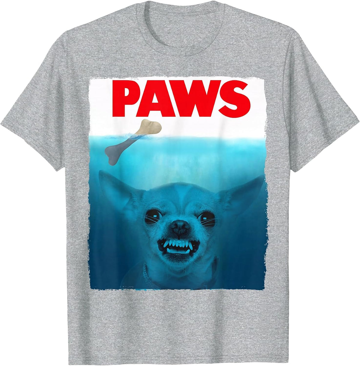Chihuahua Dog Paws Cute Movie Poster Pet Funny T-Shirt - Heather Grey