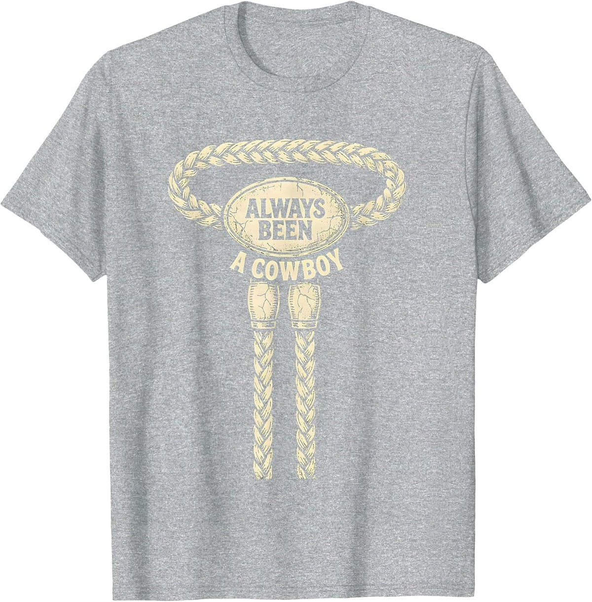 Men's Always Been A Cowboy Vintage Western Cowgirl Boho Style T-Shirt - Heather Grey