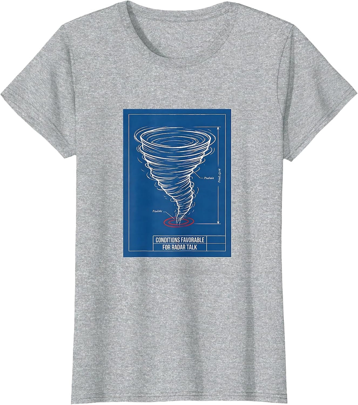 Conditions Favorable For Radar Talk Meteorology Humor Storm T-Shirt - Heather Grey