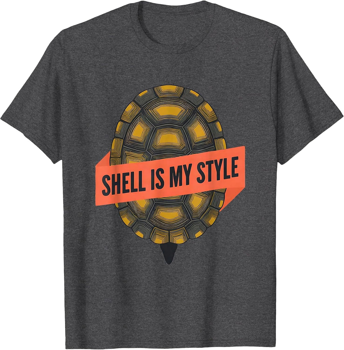 Shell Is My Style Midcentury Modern Turtle Lover Casual T-Shirt - Dark Heather Grey