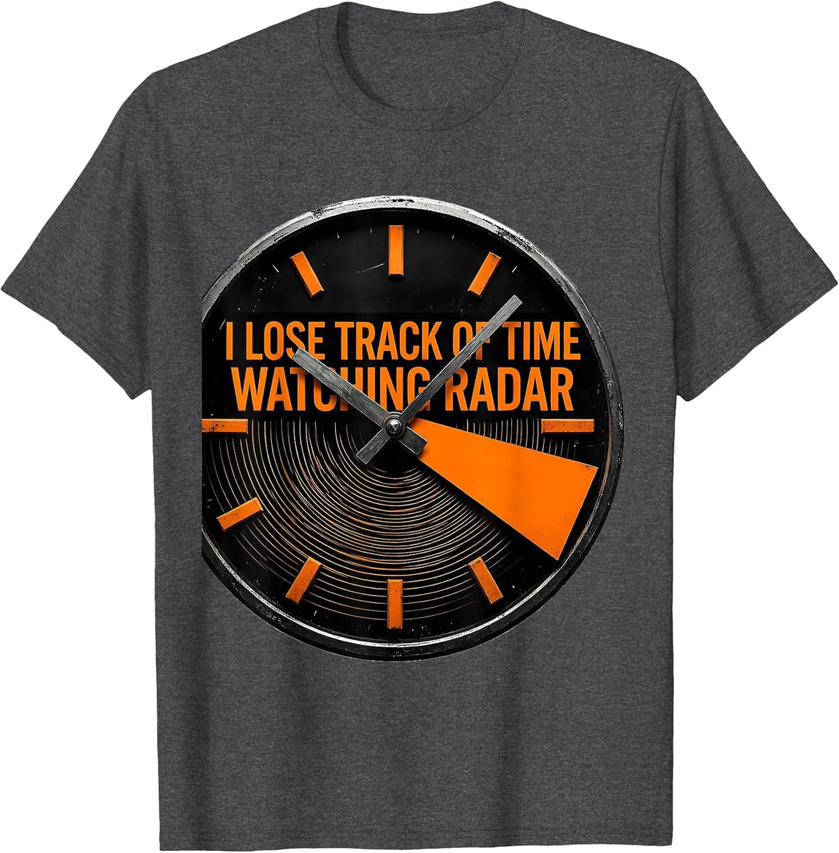 Men's I Lose Track Of Time Watching Radar Brutalist Meteorology T-Shirt - Dark Heather Grey
