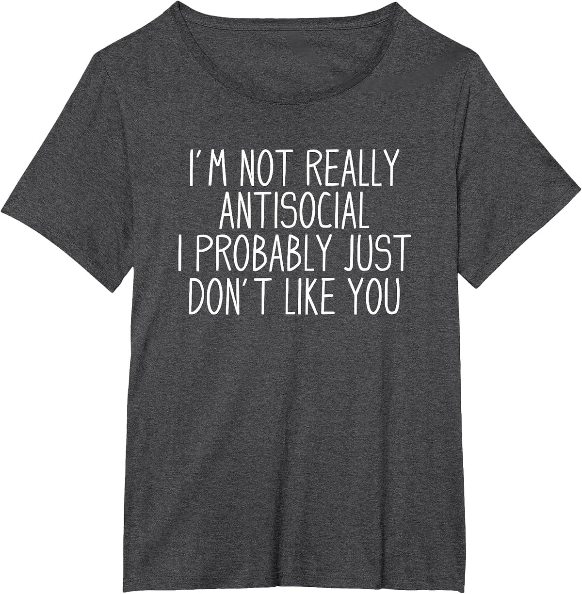 Funny Introvert Antisocial T-Shirt - Dark Heather Grey