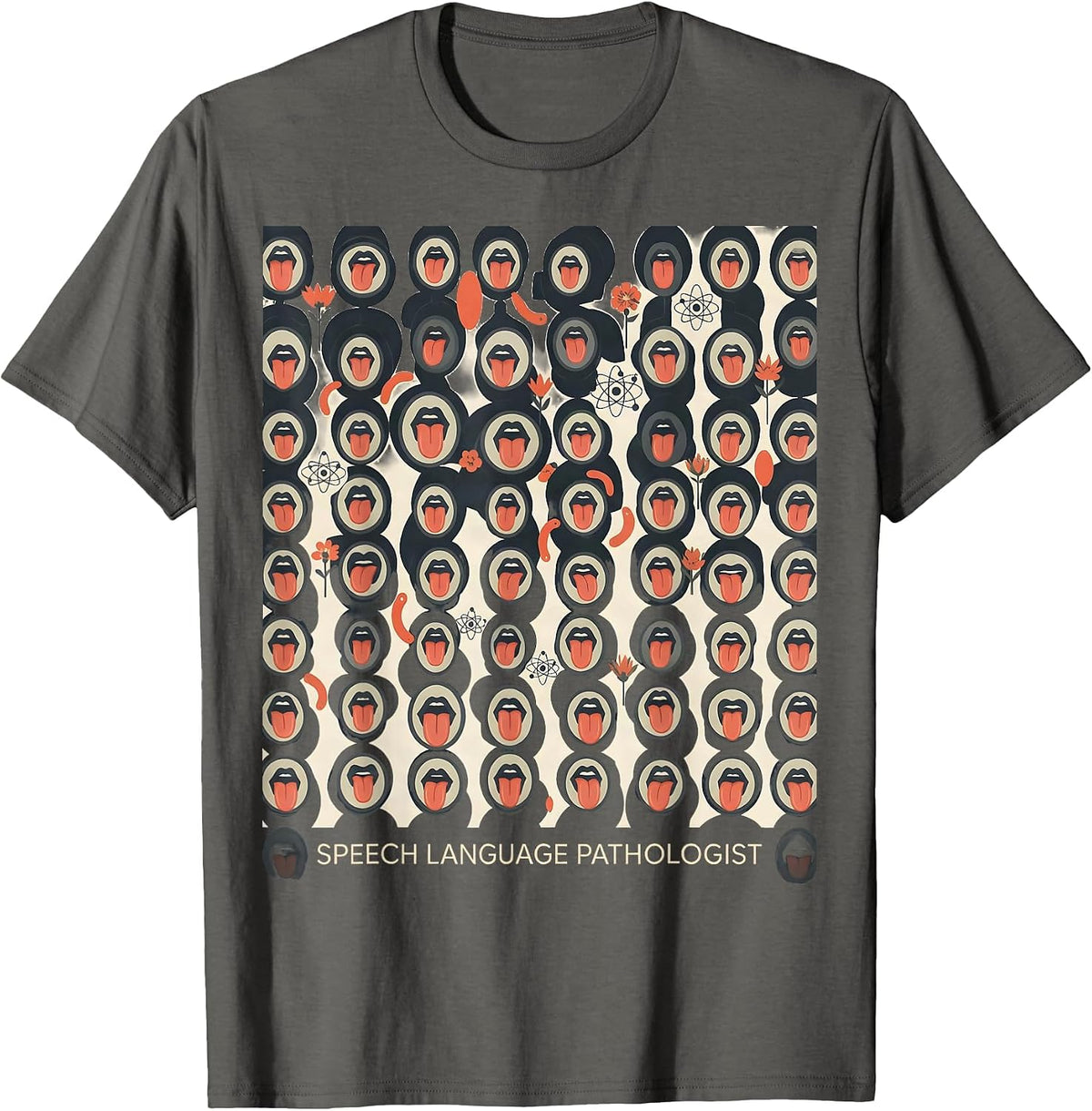 Speech Language Pathologist Midcentury Modern SLP Retro T-Shirt - Asphalt Grey