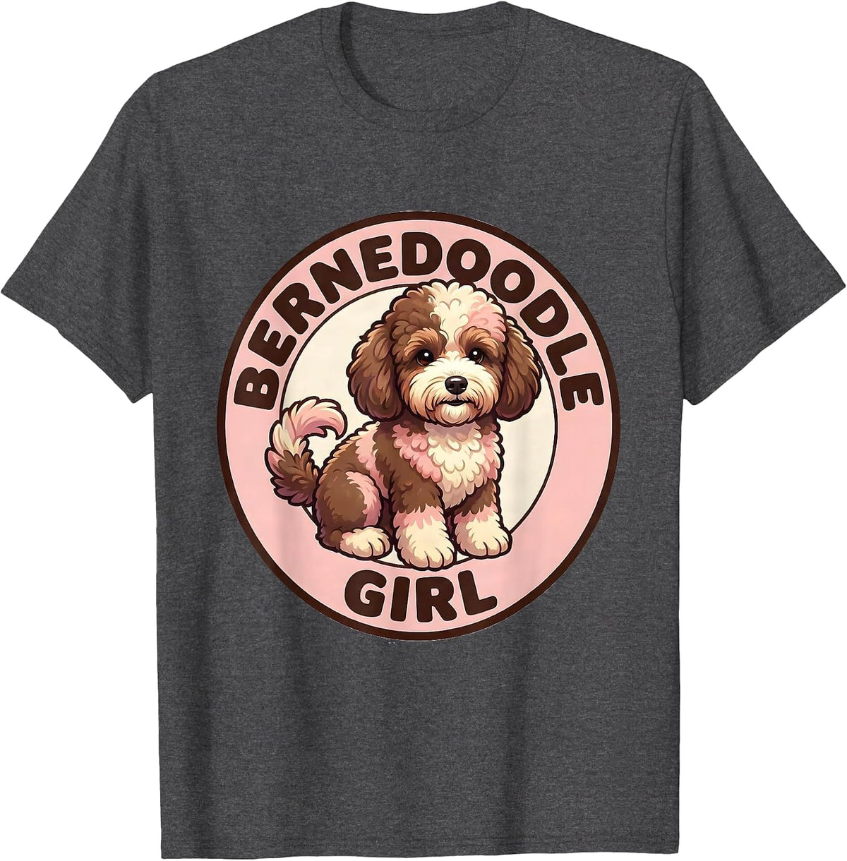 Men's Bernedoodle Girl Cute Kawaii Dog Lover Breed Pride T-Shirt - Dark Heather Grey