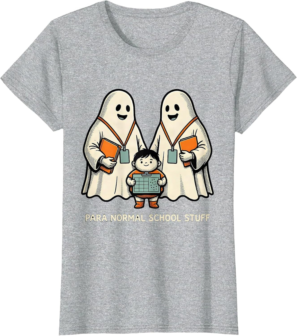 Para Normal School Stuff Spooky Paraeducator Halloween T-Shirt - Heather Grey