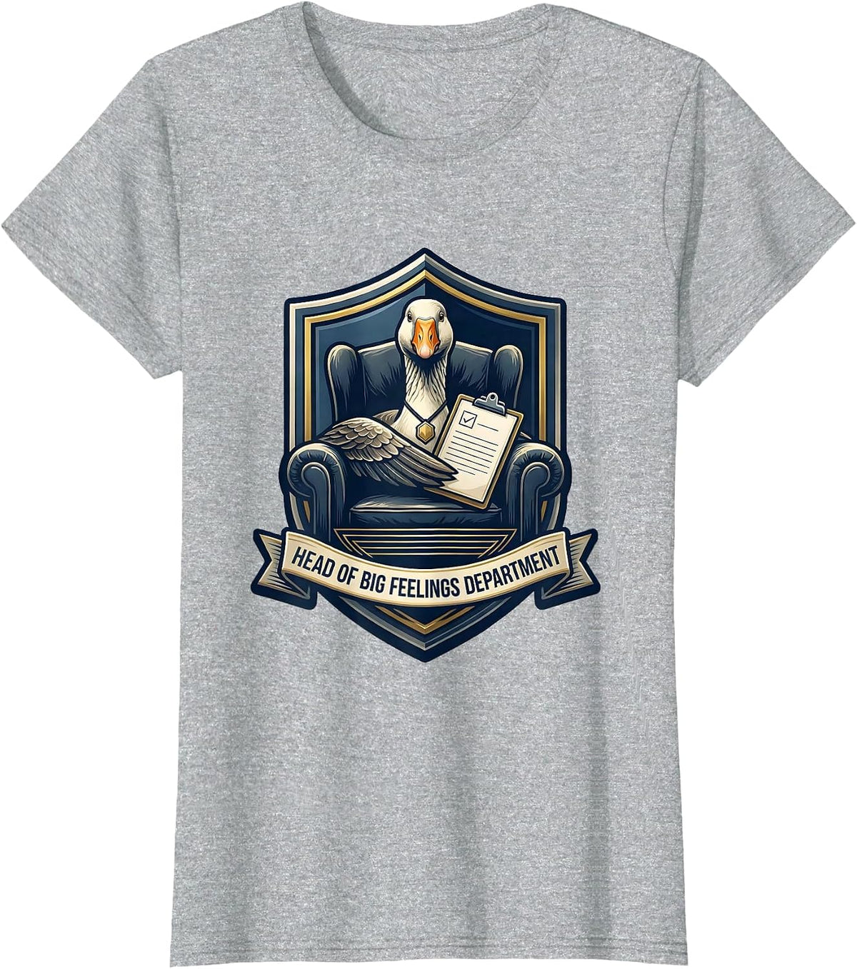 Head of Big Feelings Department Funny Mental Health T-Shirt - Heather Grey