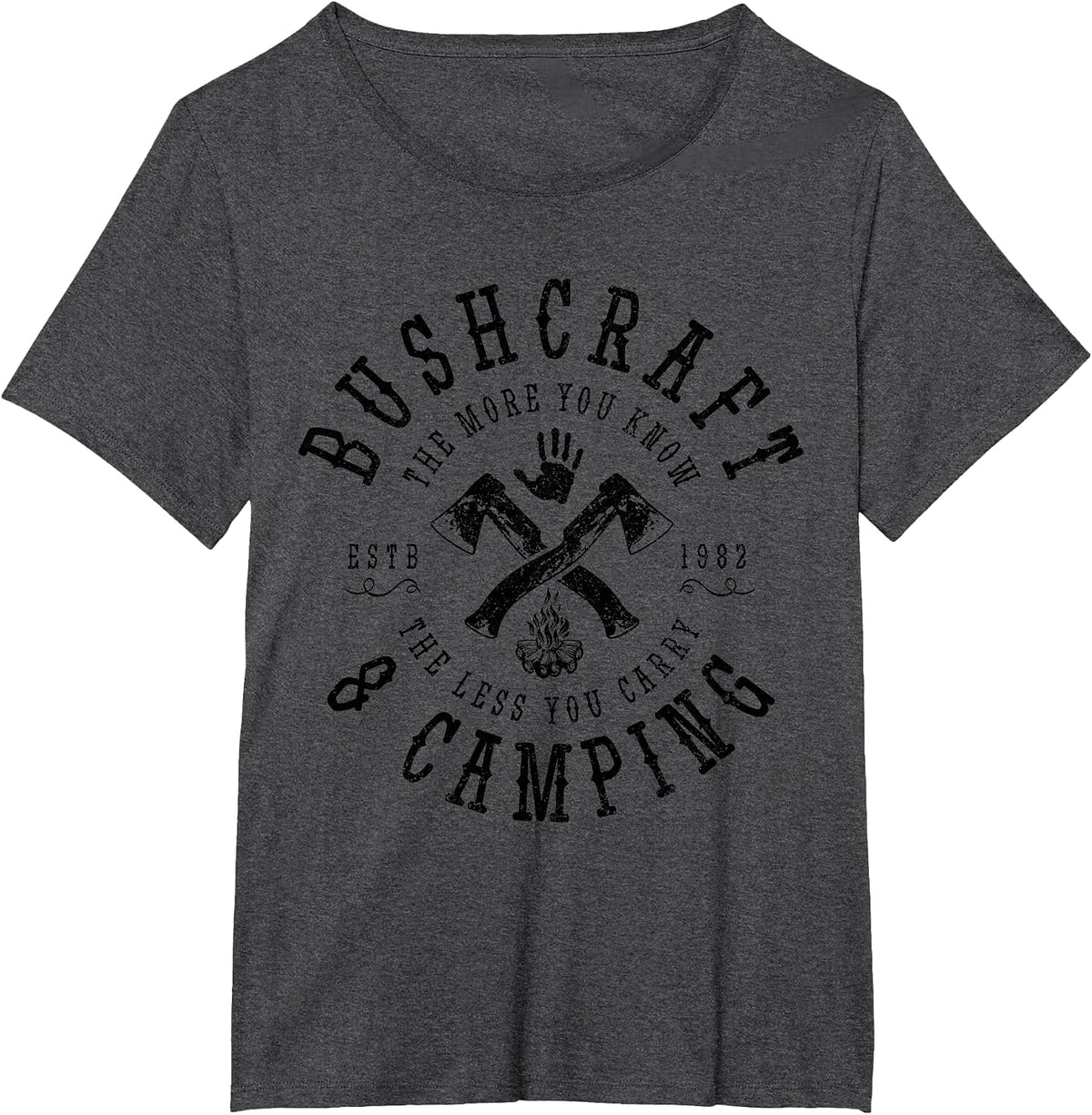 Bushcraft Camping Outdoor Survival Bushcrafter Camper T-Shirt - Dark Heather Grey