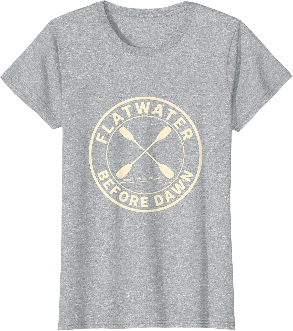 Flatwater Before Dawn Kayak Paddler Design T-Shirt - Heather Grey