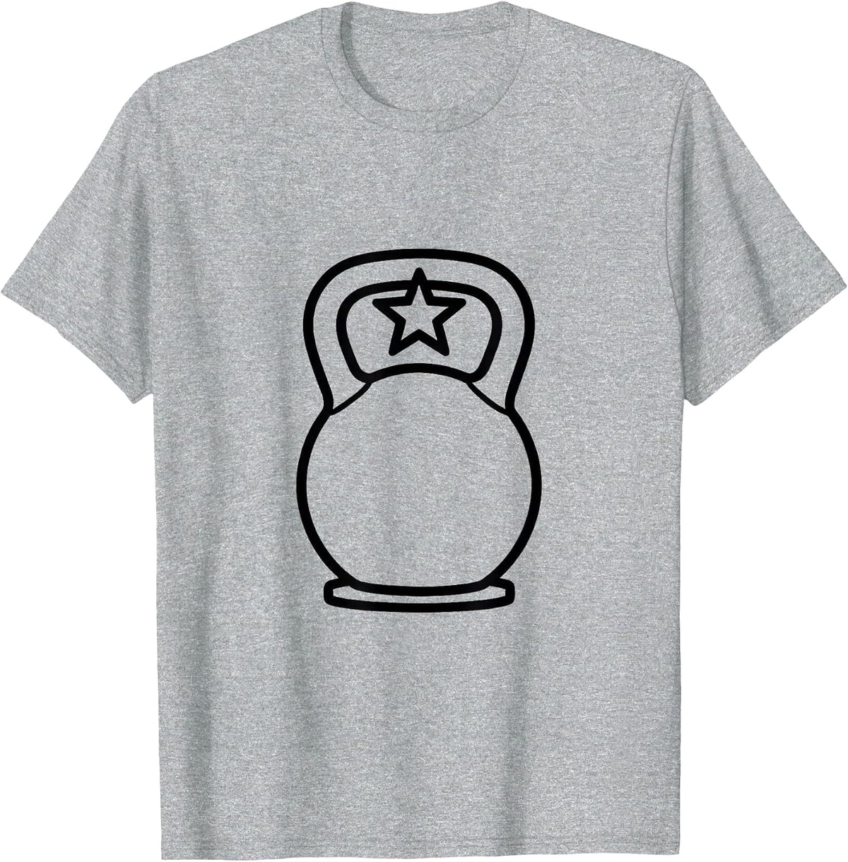 Men's Kettlebell Star Gym Christmas Fitness Humor T-Shirt - Heather Grey
