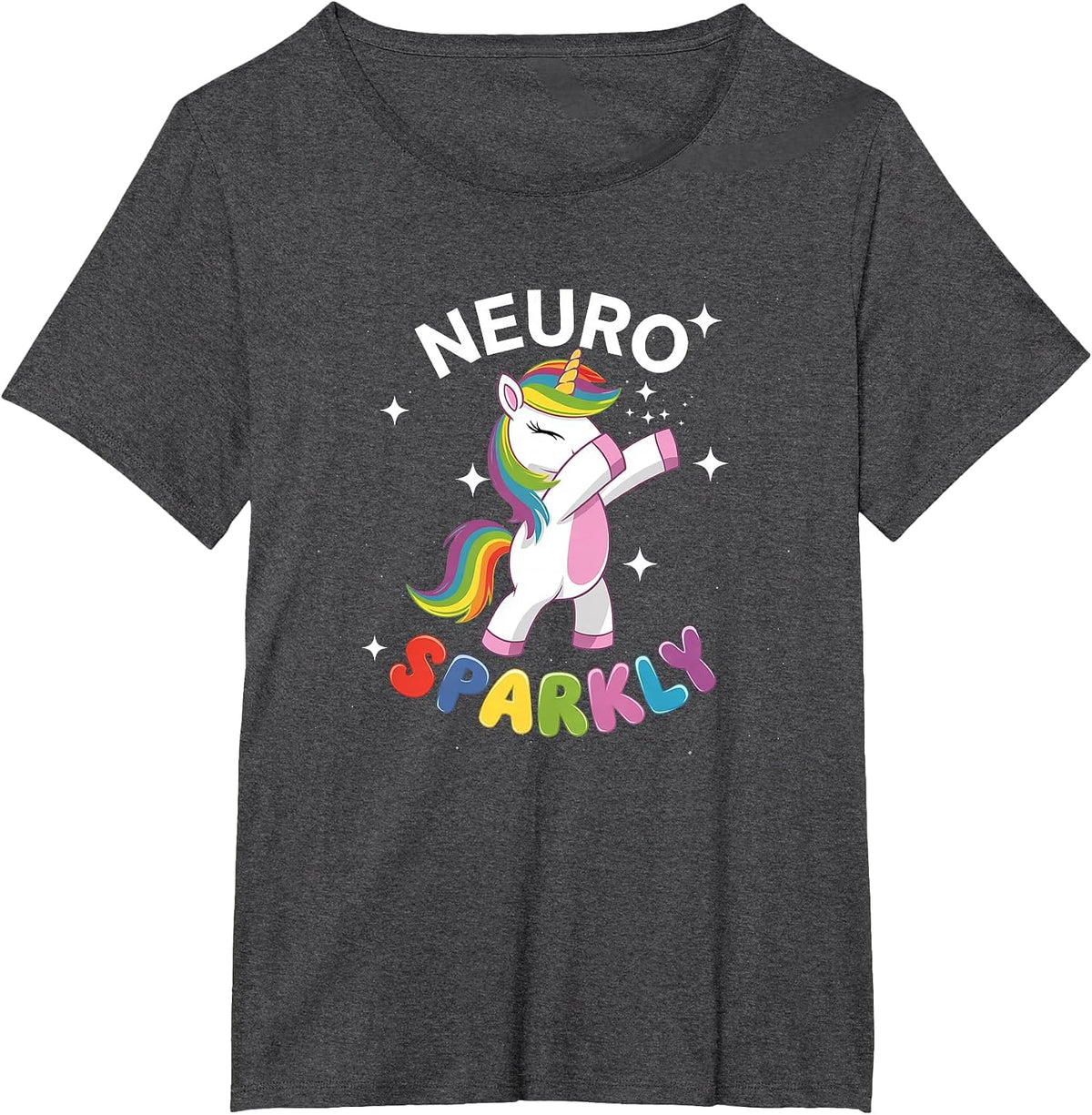 Neurodivergent Neurosparkly Neurodivergence Unicorn ADHD ASD T-Shirt - Dark Heather Grey