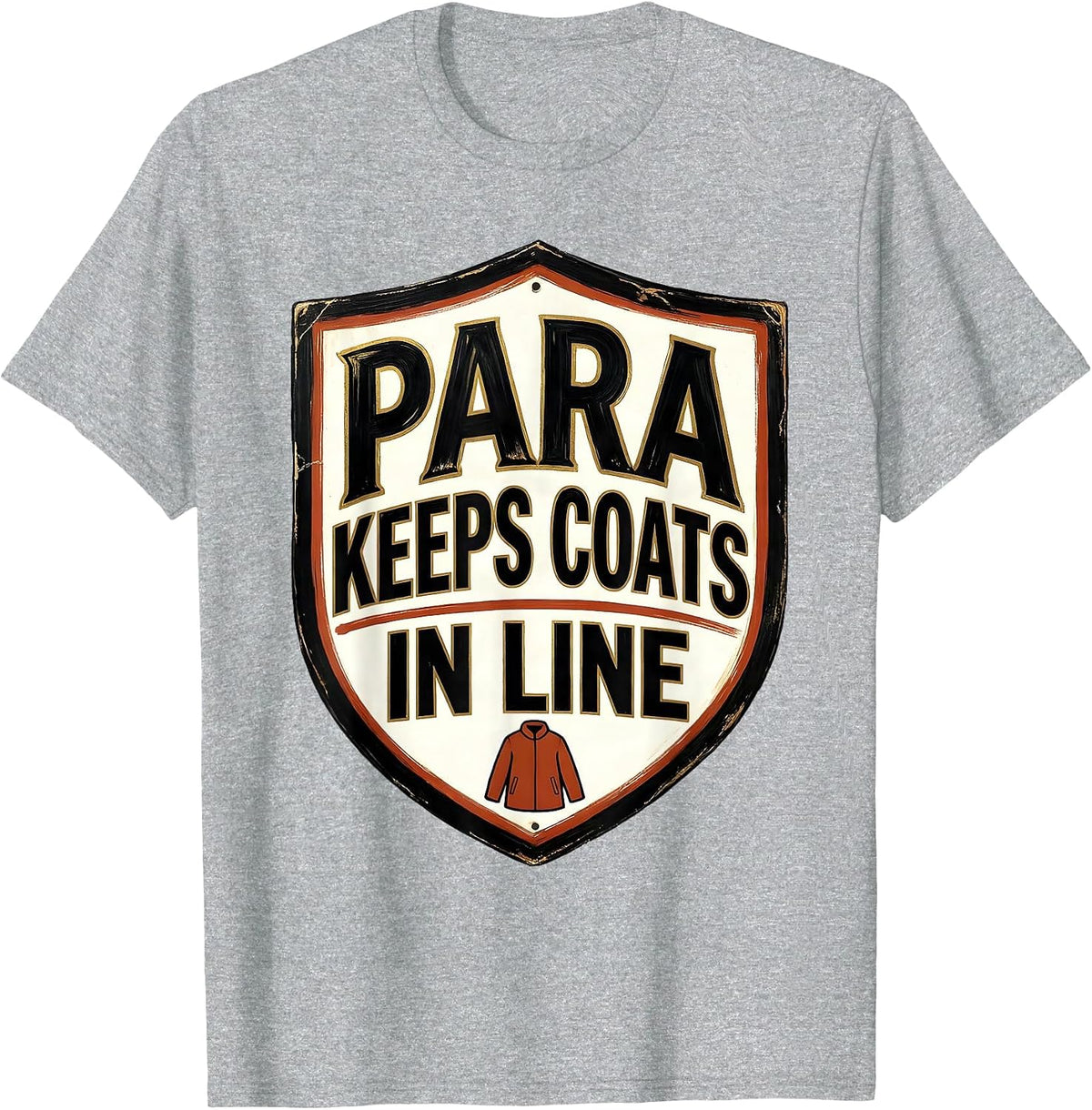 Men's PARA Keeps Coats In Line Funny Paraprofessional Paraeducator T-Shirt - Heather Grey