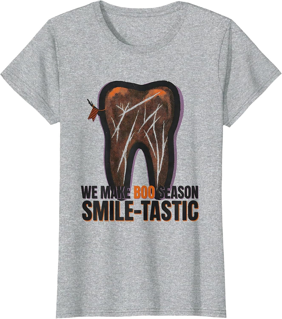 We Make Boo Season Smile-tastic Dental Squad Halloween T-Shirt - Heather Grey