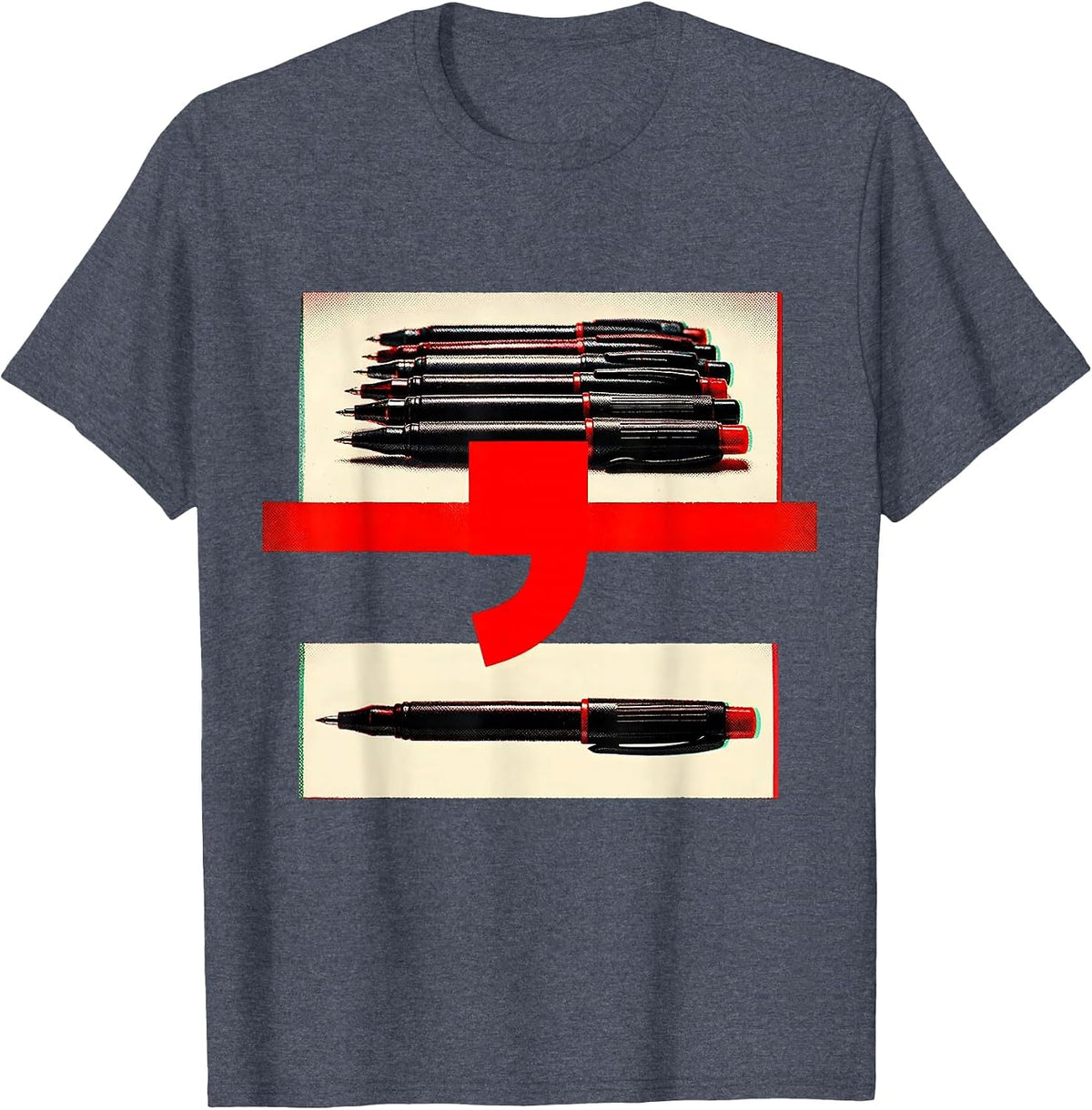 Correction Desk Registers Grammar Teacher Humor Gift T-Shirt - Heather Blue